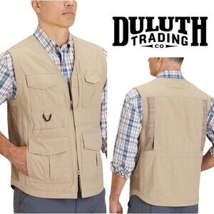 Duluth Trading, Men's Vented Cargo Working Man's Vest, Tan, Khaki